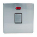 1 Gang 20a Double Pole Neon Switch, Screwless Stainless Steel