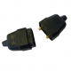 10a 2 Pin Connector, Rubberised Black