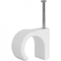 100 Pack Round Cable Clips White - 2.75mm 