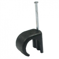 100 Pack Round Cable Clips Black - 6mm