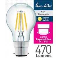 4w (= 40w) Clear LED GLS - BC