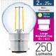 2w (= 25w) Clear LED Round - BC