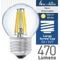 4w (= 40w) Clear LED Round - ES