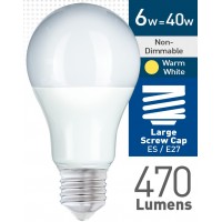 6w (= 40w) Frosted LED GLS - ES